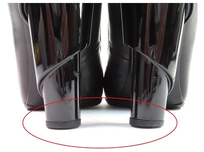 Timeless Chanel Leder Stiefeletten Schwarz - Ansicht 16