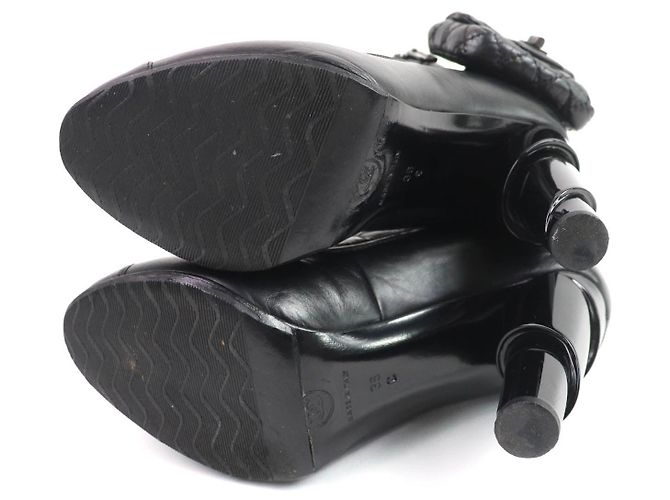 Timeless Chanel Leder Stiefeletten Schwarz - Ansicht 7