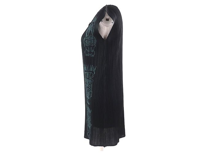 Issey Miyake Totem Pole Kleid PLEATS PLEASE Schwarz - Ansicht 2