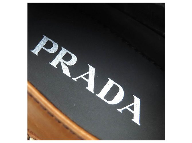 Mocasines de cuero con logo triangular Prada Castaño - vista 10
