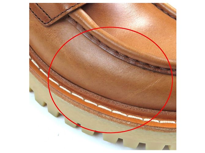Mocasines de cuero con logo triangular Prada Castaño - vista 14