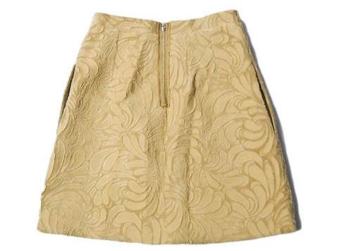 Autre Marque Falda de algodón jacquard Carven Beige - vista 2