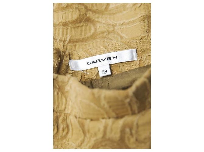Autre Marque Falda de algodón jacquard Carven Beige - vista 3