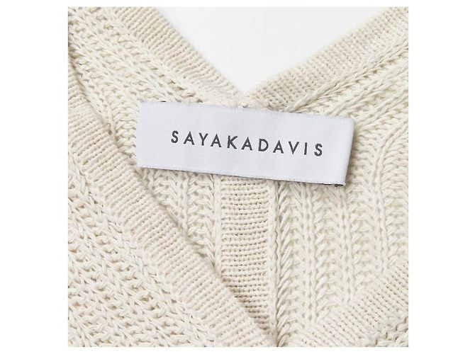 Autre Marque Poncho SAYAKADAVIS de mezcla de papel con flecos Blanco - vista 3