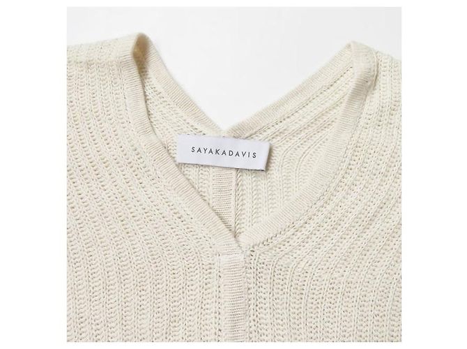 Autre Marque Poncho SAYAKADAVIS de mezcla de papel con flecos Blanco - vista 4