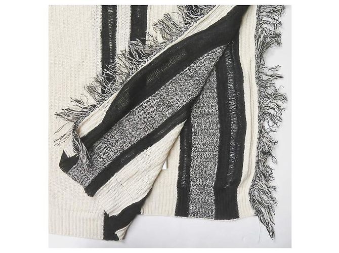 Autre Marque Poncho SAYAKADAVIS de mezcla de papel con flecos Blanco - vista 6