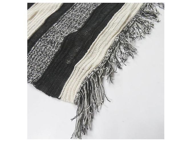 Autre Marque Poncho SAYAKADAVIS de mezcla de papel con flecos Blanco - vista 7