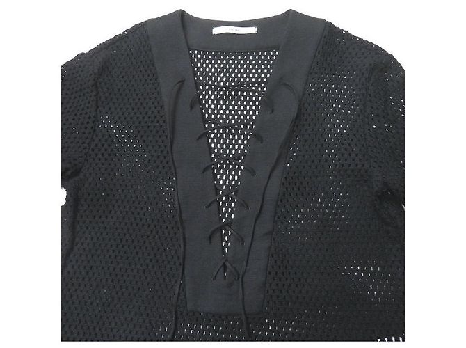 Autre Marque BAUME Schnürung Mesh-Kleid Schwarz - Ansicht 4