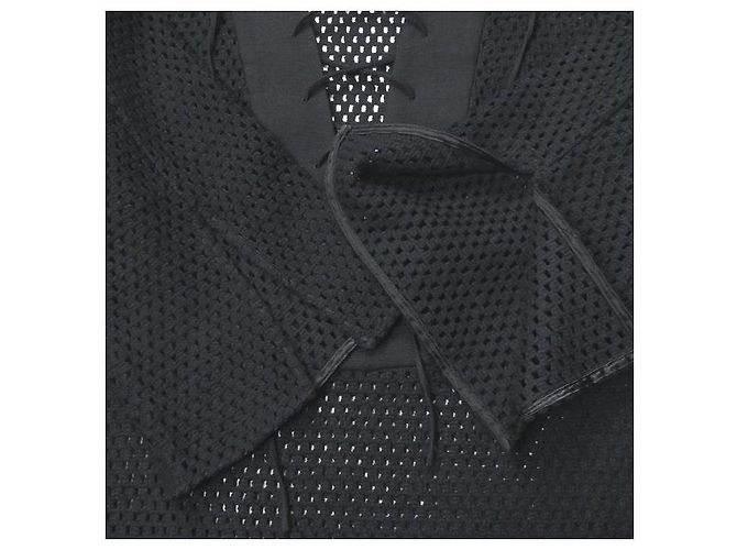 Autre Marque BAUME Schnürung Mesh-Kleid Schwarz - Ansicht 5