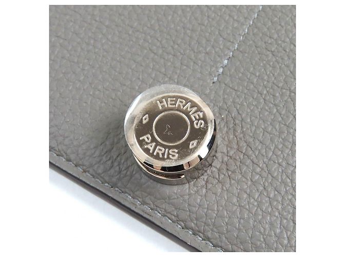 Cartera Duo Togo Dogon GM de Hermès Gris - vista 11