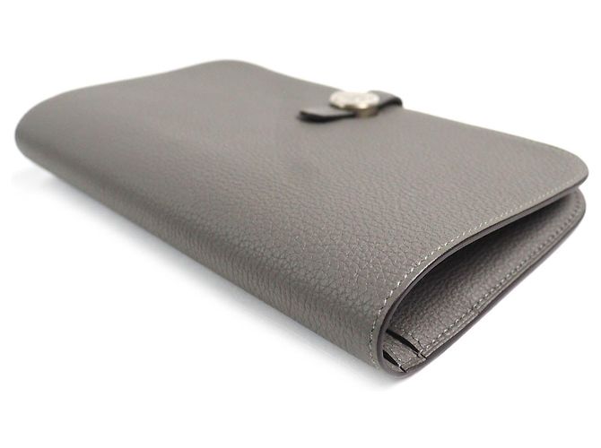 Cartera Duo Togo Dogon GM de Hermès Gris - vista 4