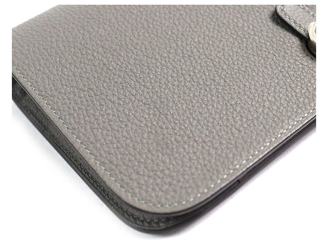Cartera Duo Togo Dogon GM de Hermès Gris - vista 5