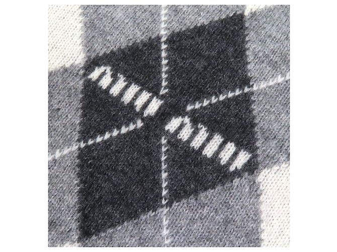 Miu Miu Bestes Logo Argyle-Muster Kaschmir-Strickwaren Grau - Ansicht 5