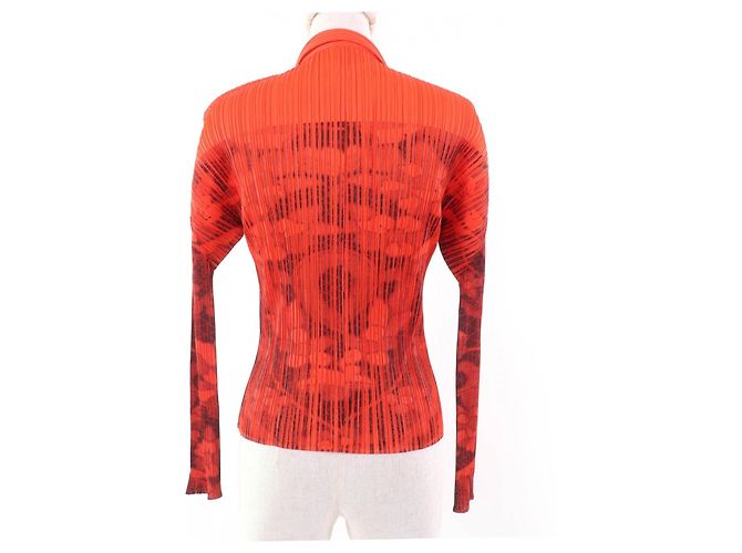 Issey Miyake Langarmhemd mit Allover-Blumenmuster PLEATS PLEASE Orange - Ansicht 3