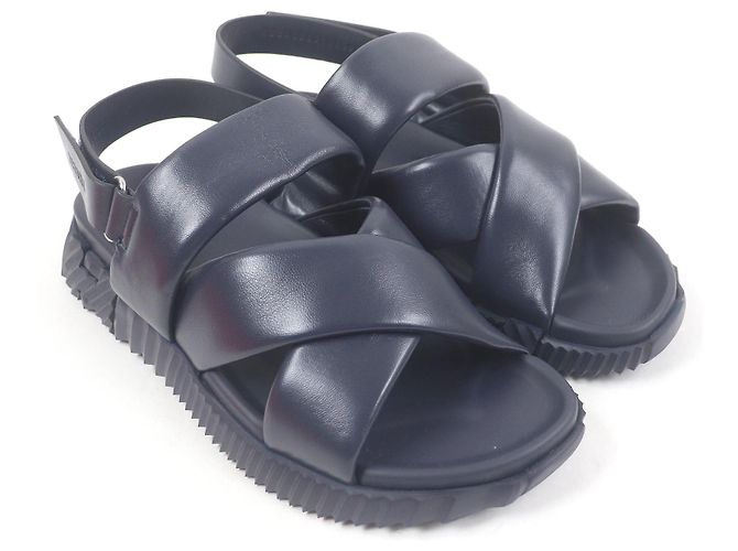 Sandali in pelle elettrici Hermès Blu Blu navy - vista 3