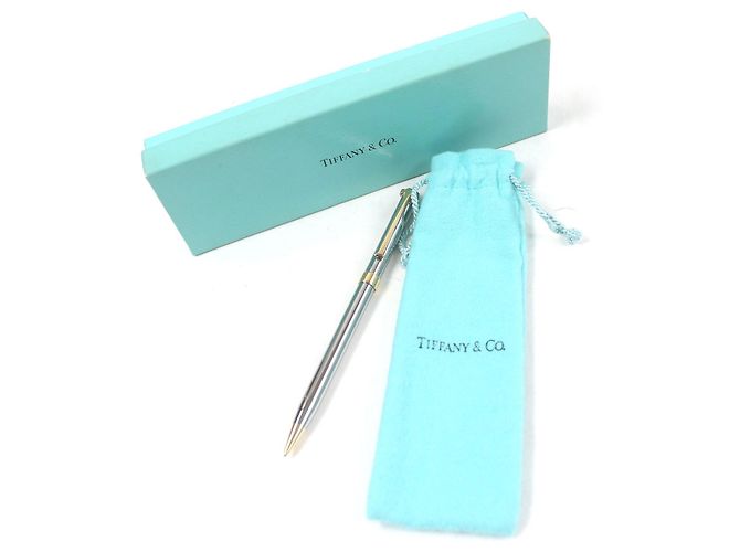 Tiffany & Co Caneta esferográfica T-clip em prata e ouro da Tiffany&Co. - vista 2