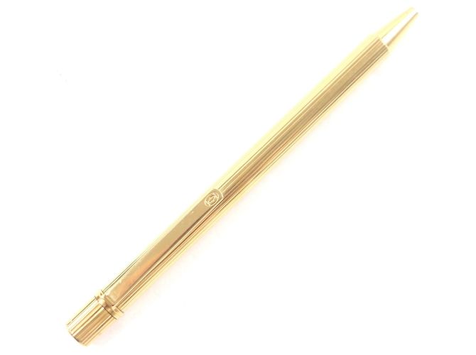 Bolígrafo Must de Cartier con patrón de rayas Dorado - vista 2