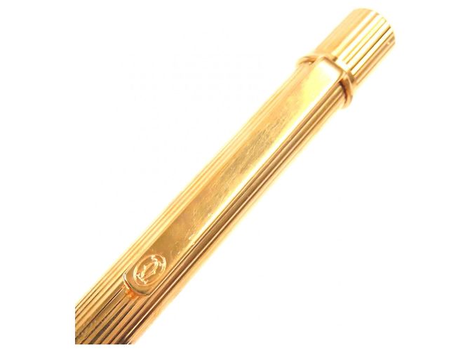 Bolígrafo Must de Cartier con patrón de rayas Dorado - vista 5