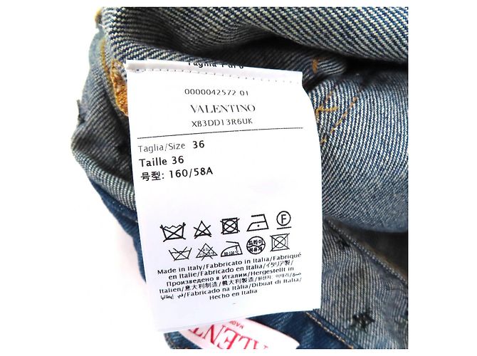 Shorts in denim di cotone decorati con gioielli Valentino Fruit Blu - vista 10