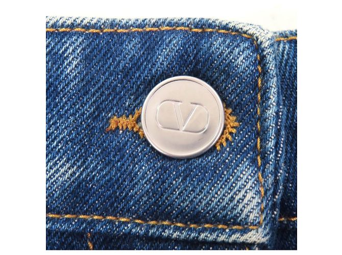 Shorts in denim di cotone decorati con gioielli Valentino Fruit Blu - vista 7