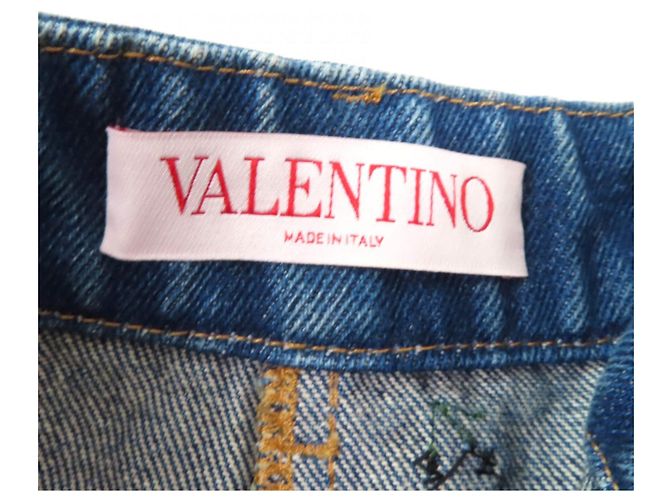 Shorts in denim di cotone decorati con gioielli Valentino Fruit Blu - vista 8