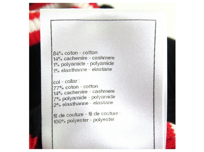 Timeless Top sin mangas de canalé de Chanel Negro Blanco Roja - vista 8