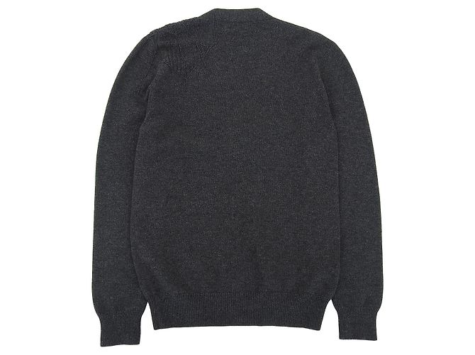 Hermès Cárdigan de pico de Hermes Gris Gris antracita - vista 2