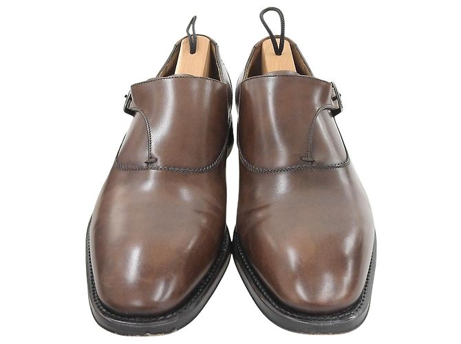 Leder Monk Strap Schuhe von Salvatore Ferragamo Braun - Ansicht 3