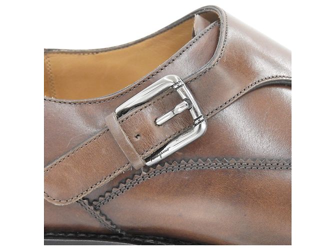 Leder Monk Strap Schuhe von Salvatore Ferragamo Braun - Ansicht 5