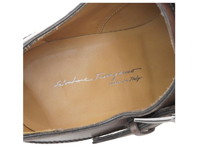 Leder Monk Strap Schuhe von Salvatore Ferragamo Braun - Ansicht 7