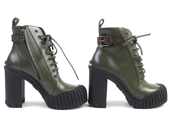 Lederstiefel Ruby Line von Louis Vuitton Grün Khaki - Ansicht 4