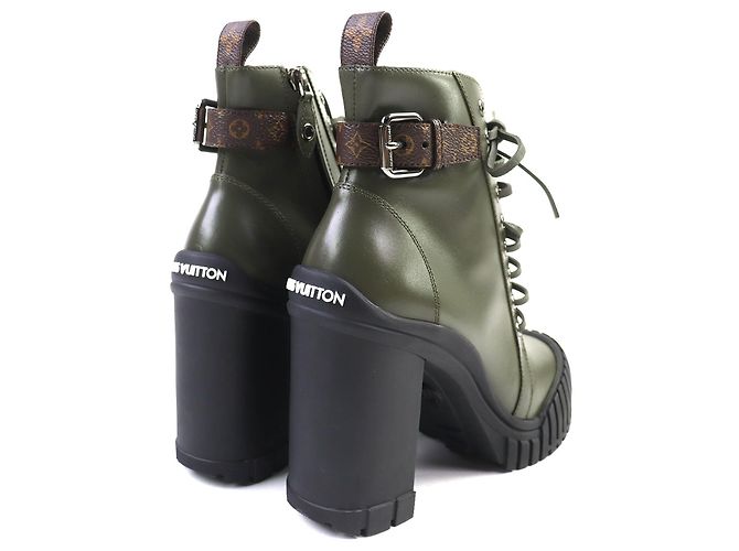 Lederstiefel Ruby Line von Louis Vuitton Grün Khaki - Ansicht 6