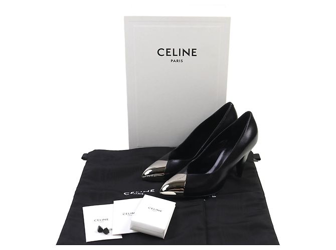Céline Lederpumps mit Metallspitze Celine Schwarz Silber - Ansicht 2