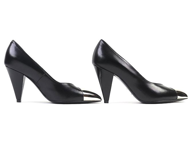 Céline Lederpumps mit Metallspitze Celine Schwarz Silber - Ansicht 4