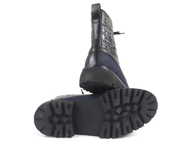Stivali Embossed Gancini NAVAL2 di Salvatore Ferragamo Nero Blu Blu navy - vista 6