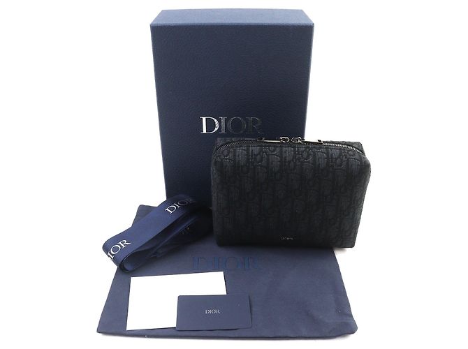 Dior Oblique Canvas Leder Tasche Schwarz - Ansicht 2