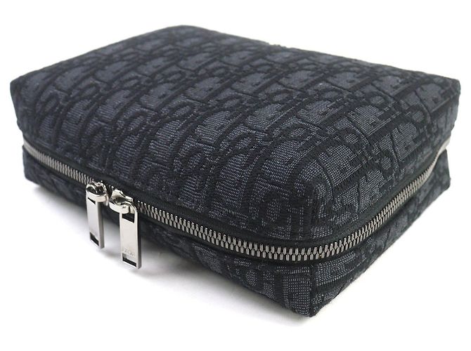 Dior Oblique Canvas Leder Tasche Schwarz - Ansicht 4