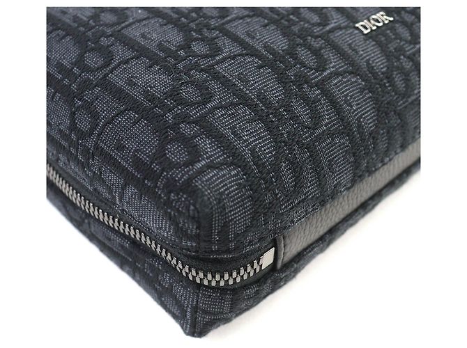 Dior Oblique Canvas Leder Tasche Schwarz - Ansicht 6