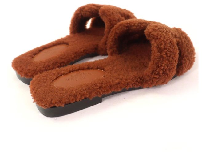 Mules Mouton Hermès Oran Marrone - vista 3