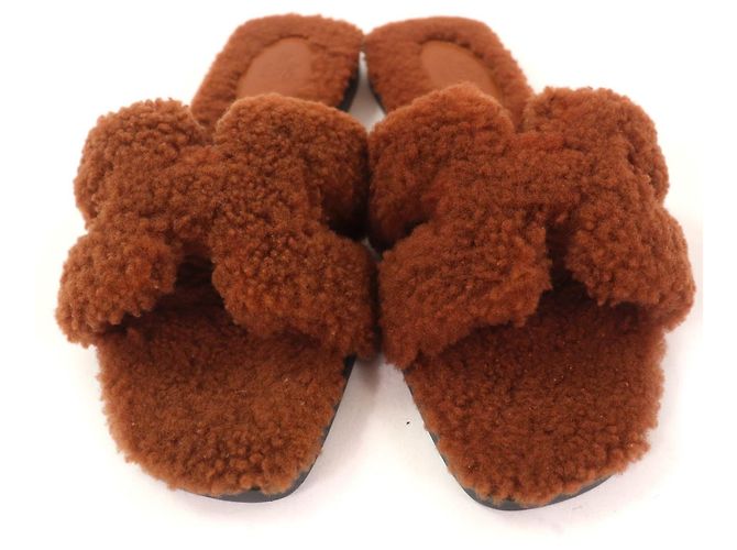Mules Mouton Hermès Oran Marrone - vista 4