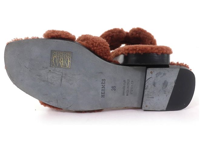 Mules Mouton Hermès Oran Marrone - vista 6