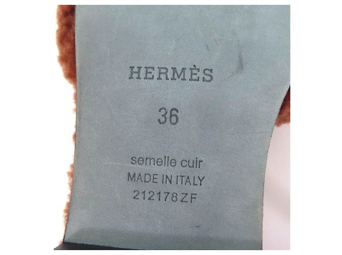 Mules Mouton Hermès Oran Marrone - vista 9