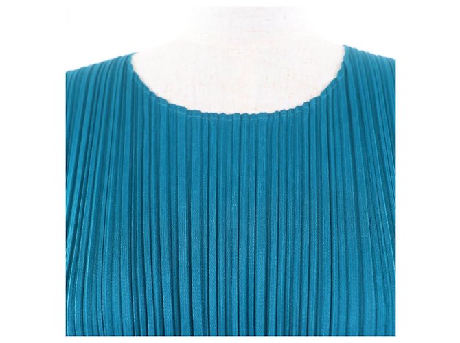 Issey Miyake Polyesterkleid mit deformiertem Design PLEATS PLEASE Blau - Ansicht 4