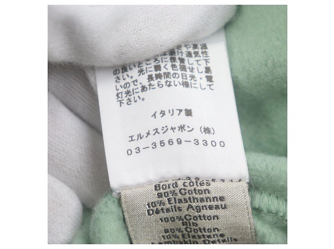 Pulôver de algodão com gola redonda Hermès Verde - vista 7