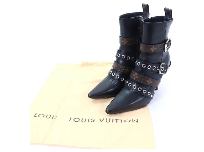 Stivaletti in pelle Monogram Louis Vuitton Nero - vista 2