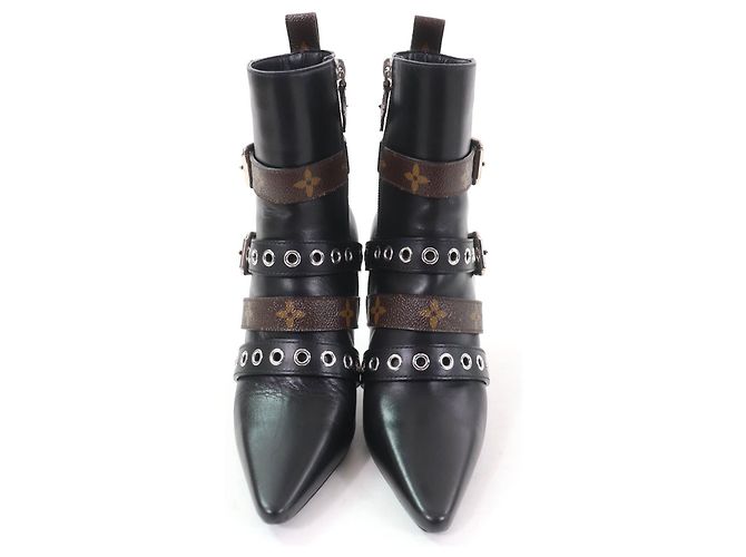 Stivaletti in pelle Monogram Louis Vuitton Nero - vista 4