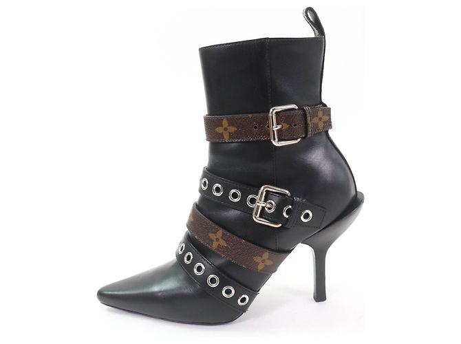 Stivaletti in pelle Monogram Louis Vuitton Nero - vista 5