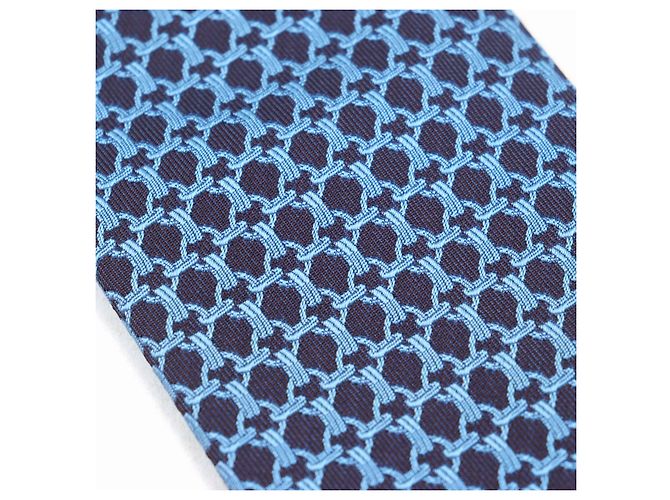 Hermès Hermes Cravate Silk Tie Blue Navy blue - view 5