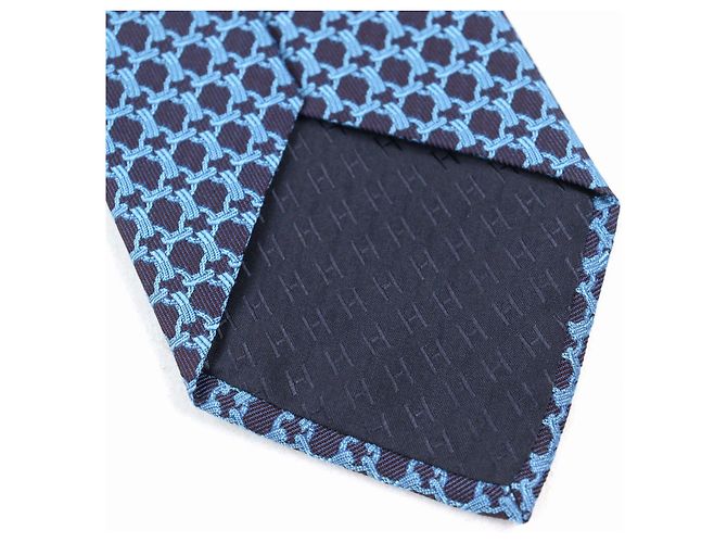 Hermès Hermes Cravate Silk Tie Blue Navy blue - view 6