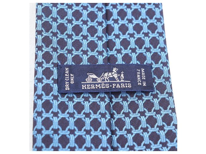 Hermès Hermes Cravate Silk Tie Blue Navy blue - view 7